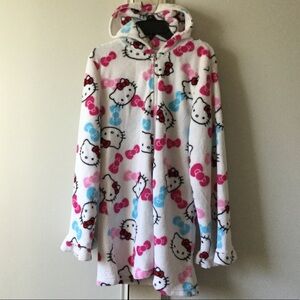 Hello Kitty plush zip up pajama top with hood